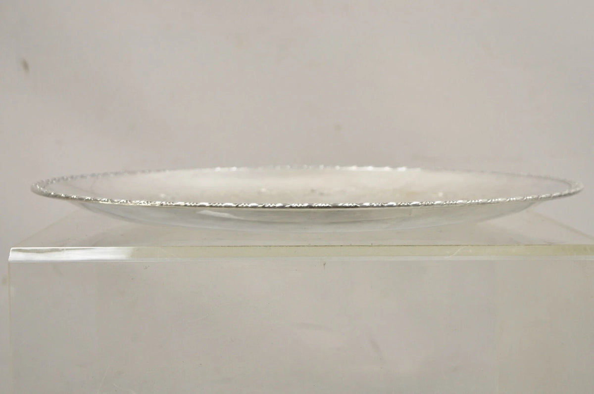 Vintage WM Rogers 767 Victorian Style Round Silver Plated Serving Platter Tray