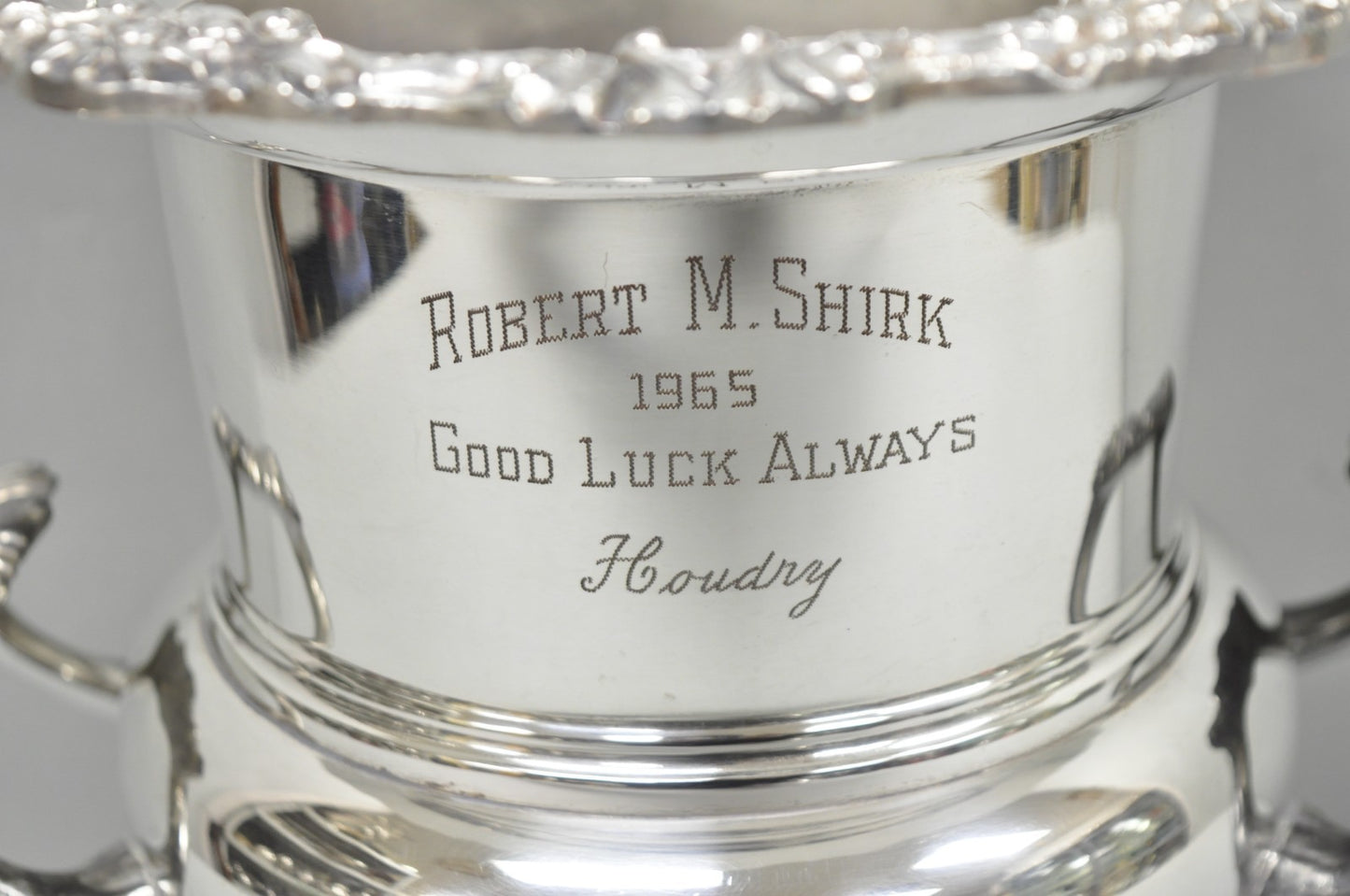 Vintage FB Rogers Silver Plated Trophy Cup Champagne Chiller Ice Bucket Engraved