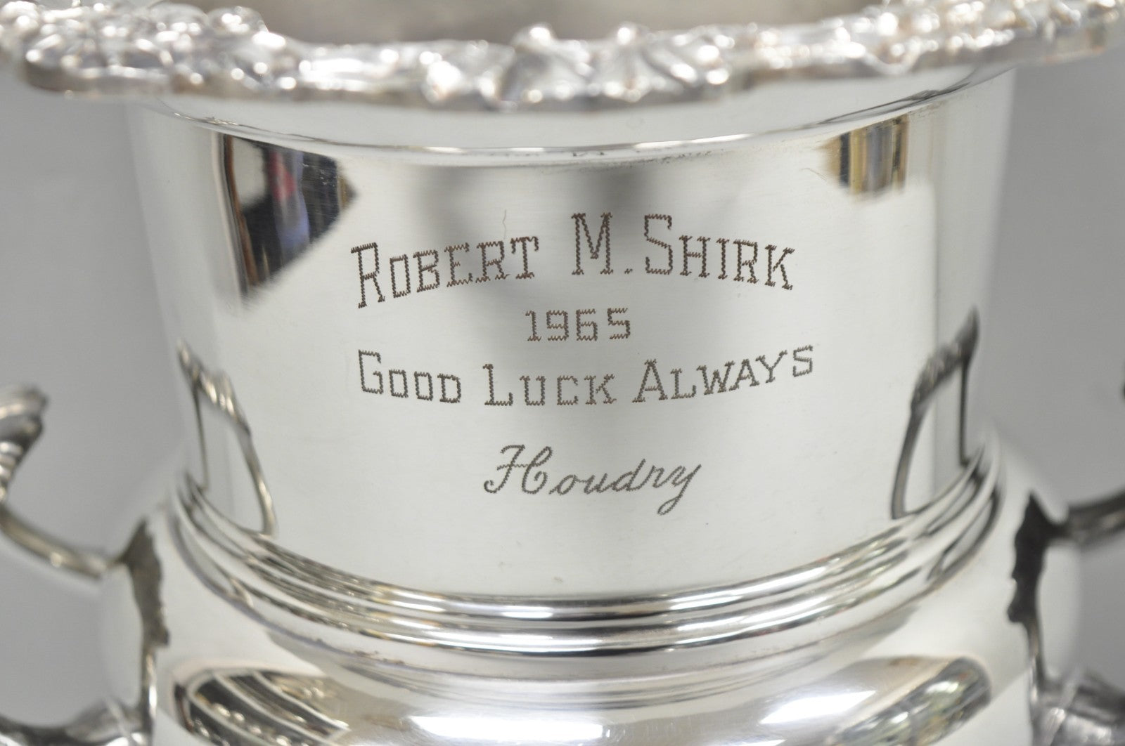 Vintage FB Rogers Silver Plated Trophy Cup Champagne Chiller Ice Bucket Engraved
