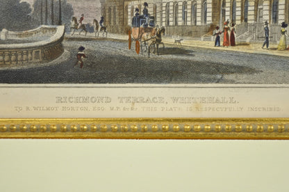 Antique "Richmond Terrace, Whitehall" Color Print by T. Shepherd, M.S Barenger