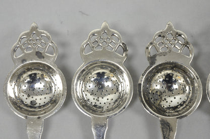 Antique D.W. Haber & Son NY Silver Plated Victorian Tea Strainer - Set of 6