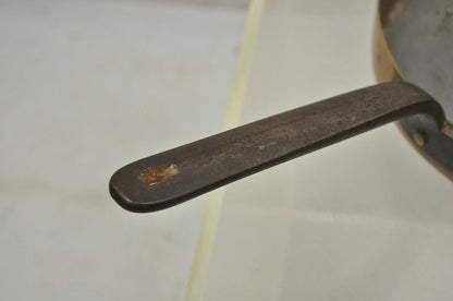Antique French Country 11" Round Hand Forged Copper Sauce Pan Pot with Handle