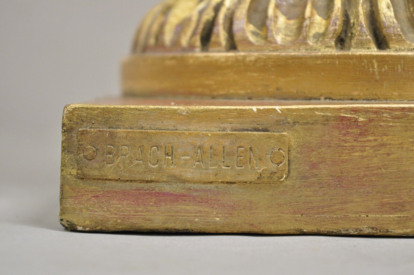 Vintage Italian Hollywood Regency Pink & Gold Ceramic Table Lamp by Brach Allen