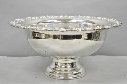 Vintage Victorian Style Grapevine Large Silver Plated Pedestal Punch Bowl