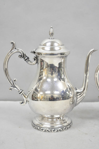 Vintage Victorian Silver Plated Coffee Pot & Tea Pot by National 3000 & 3001