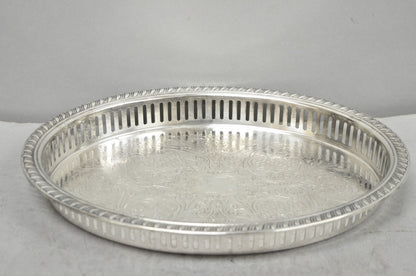 Vintage Eales Silver Plated Small Raised Gallery Oval Trinket Dish Bar Tray