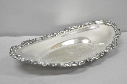 Vintage Victorian Style Silver Plated Oval 13.5" Trinket Serving Dish (B)
