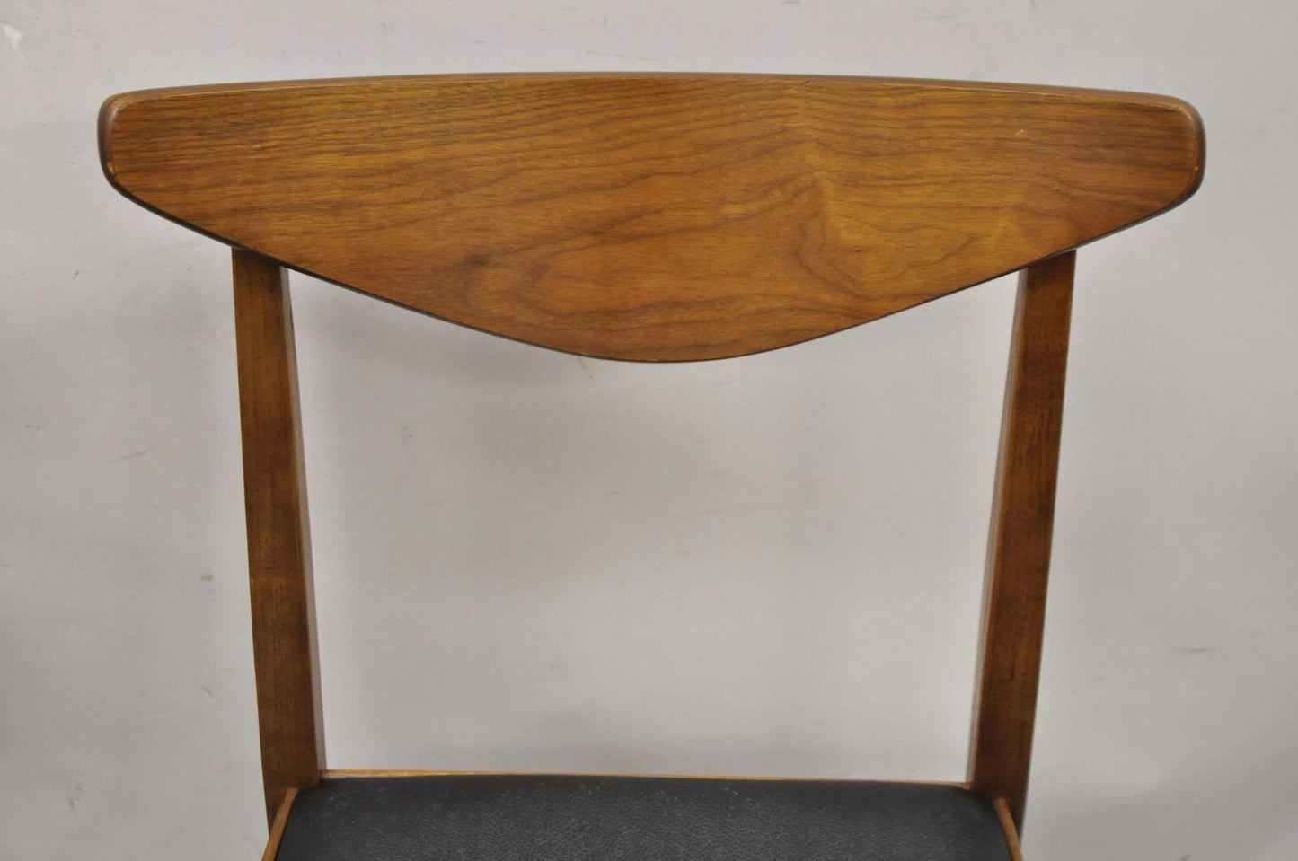 Vintage Mid Century Modern Cat Eye Walnut Dining Chairs by Stanley - Set of 4