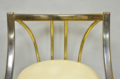 Vintage Italian Hollywood Regency Sculptural Brass Chiavari Style Accent Chair