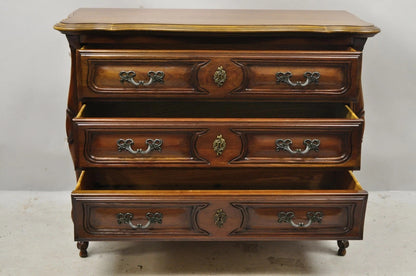 Vintage French Louis XV Country Style Sienna Cherry Bombe Commode Chest Dresser