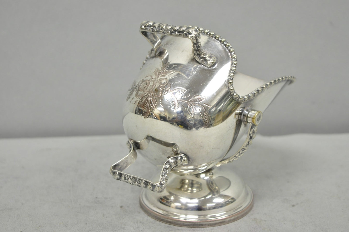 Vintage English Victorian Silver Plated Sugar Cube Scuttle Bucket By Winchester