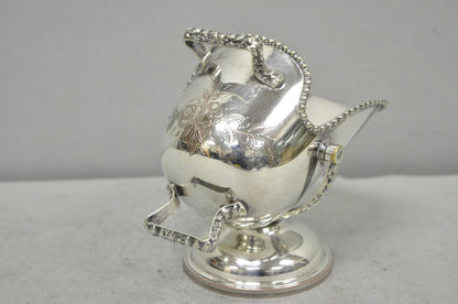 Vintage English Victorian Silver Plated Sugar Cube Scuttle Bucket By Winchester