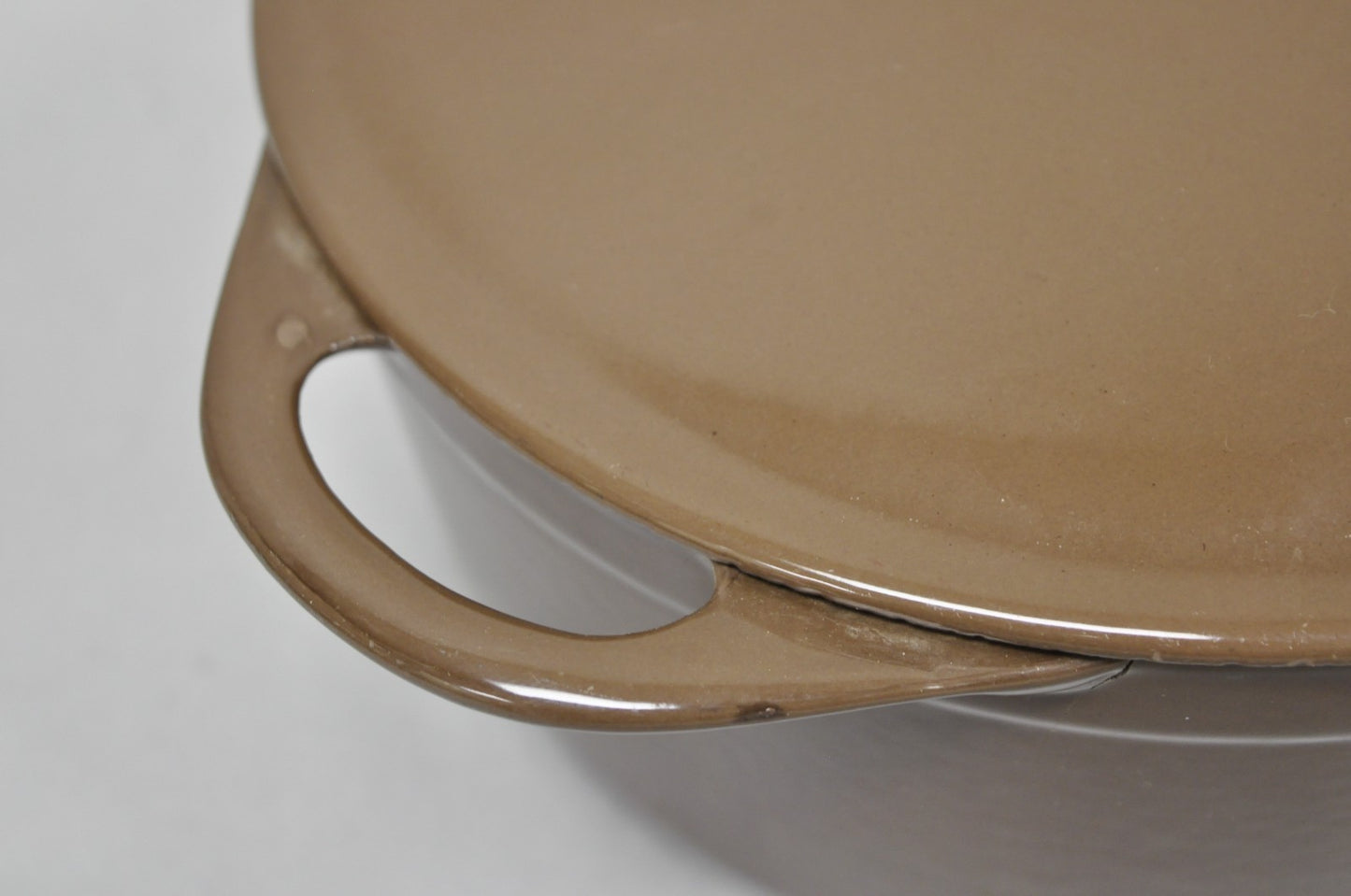 Vintage Cousances France Enameled Cast Iron Dutch Oven Pot Chocolate Brown # 22