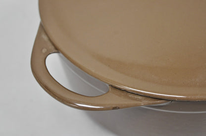 Vintage Cousances France Enameled Cast Iron Dutch Oven Pot Chocolate Brown # 22