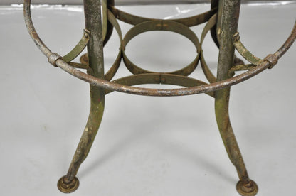 Vintage Industrial Toledo Metal Co Steel & Wood Adjustable Drafting Stool Chair