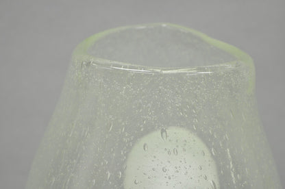 Vintage Mid Century Italian Modern Pulegoso Bubble Glass White Dimple 14" Vase