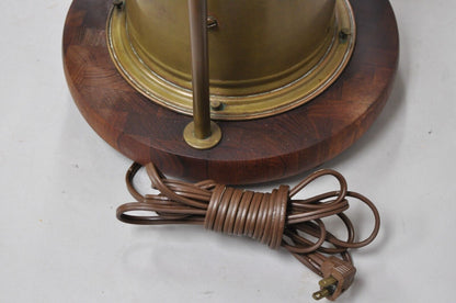 Antique English Victorian Nautical Brass Ship Binnacle Compass Table Lamp