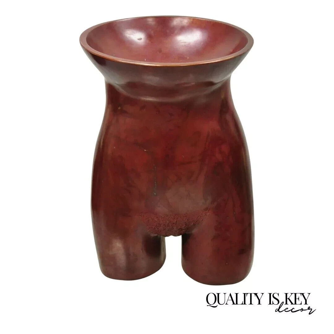 Gary Spradling (1951-2006) Bronze Nude Female Torso Burnished Red Art Sculpture