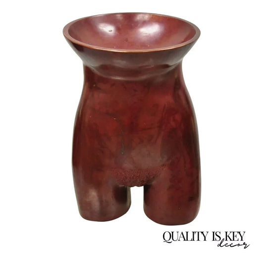 Gary Spradling (1951-2006) Bronze Nude Female Torso Burnished Red Art Sculpture