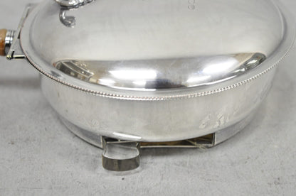 Vintage Sheffield Co Silver Plated Hinged Lid "Horse" Silent Butler w/ Broom