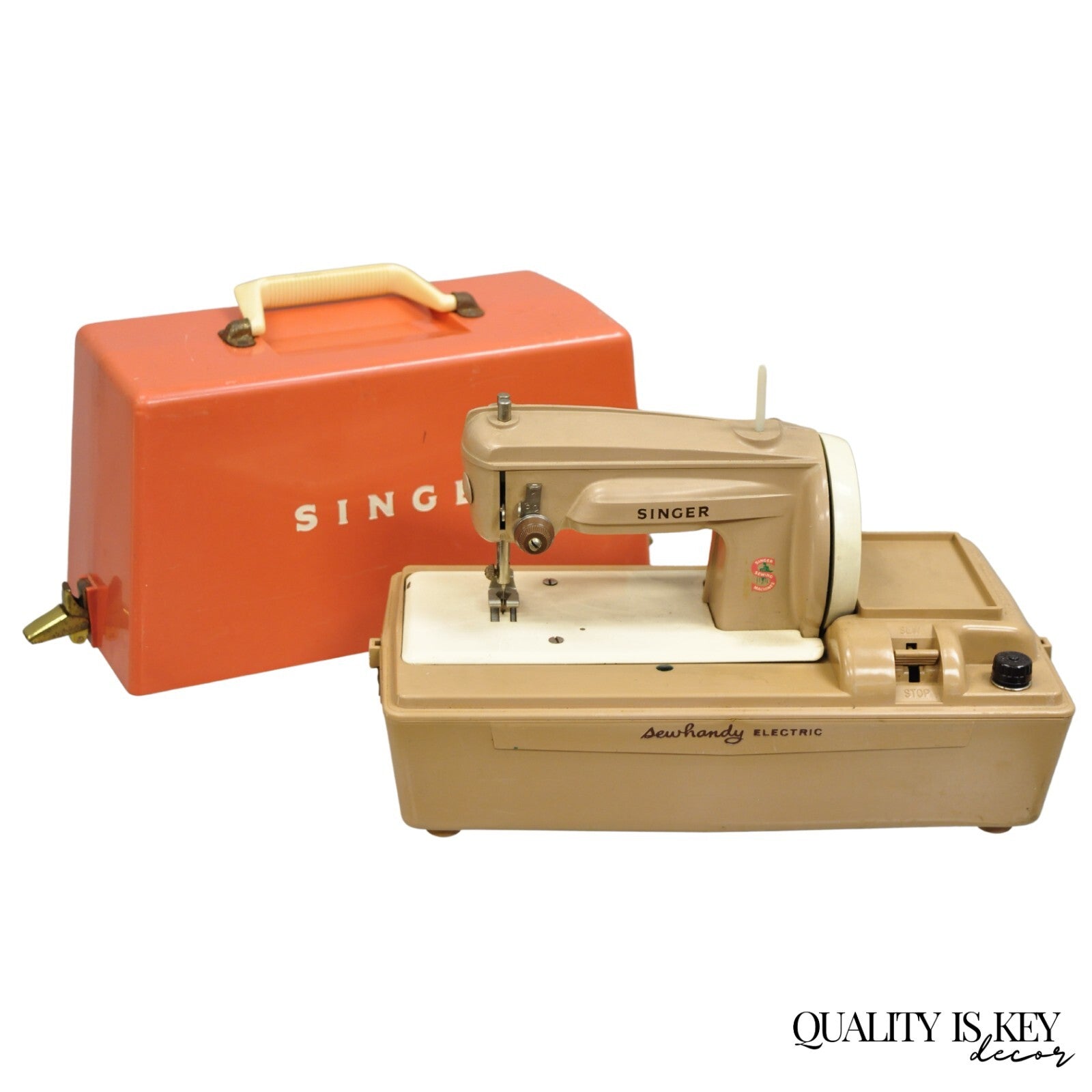 Vintage Singer Sewhandy Electric Childs Sewing Machine in Case - Works