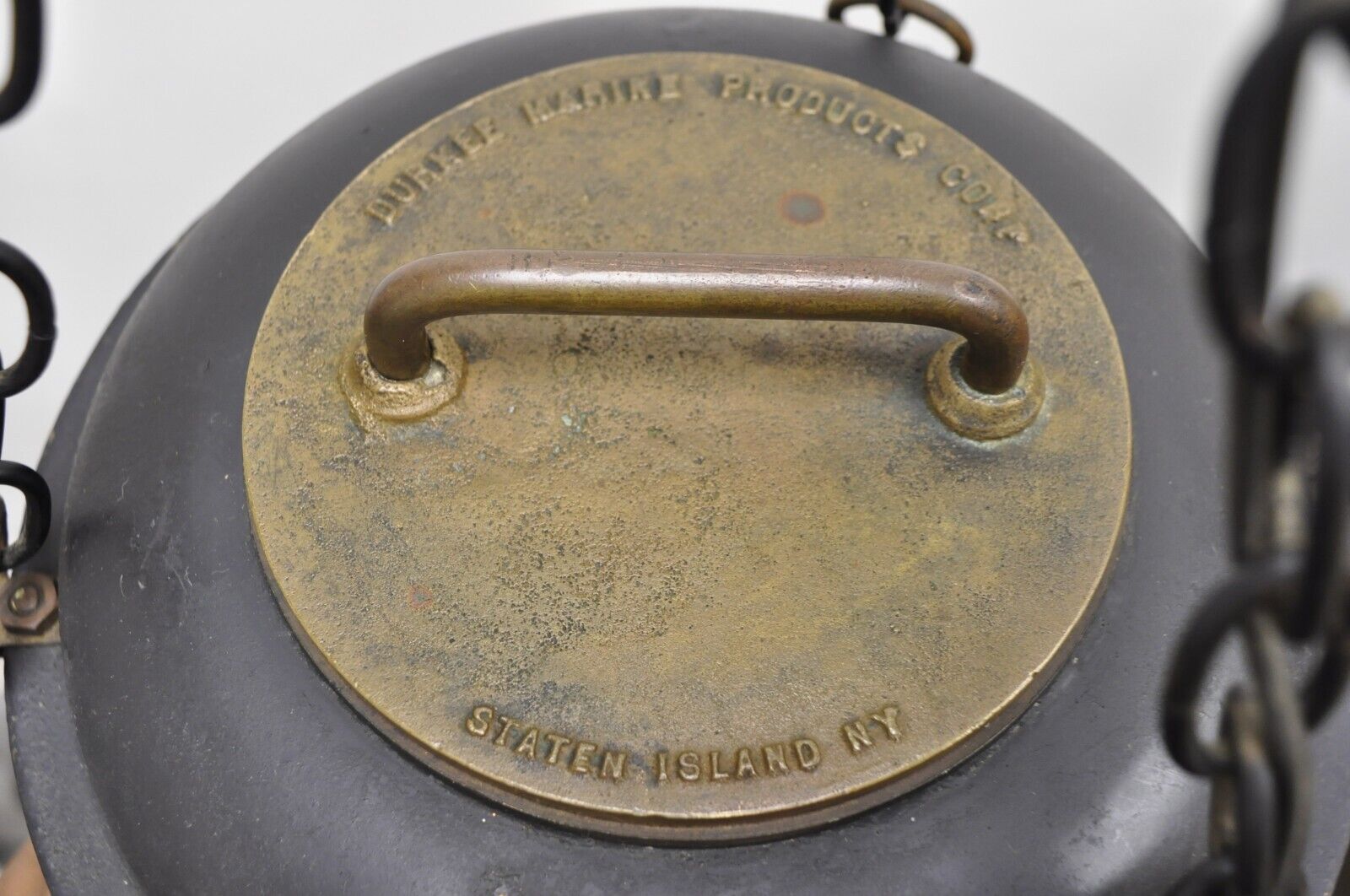 Antique Durkee Marine Ship Lantern Fixture Red Fresnel Pendant Chandlier (A)