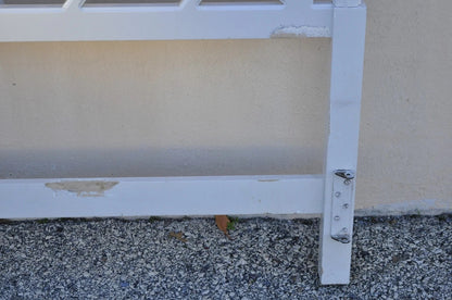 Vintage Hollywood Regency Faux Bois Bamboo Fretwork Tall Post King Bed Headboard