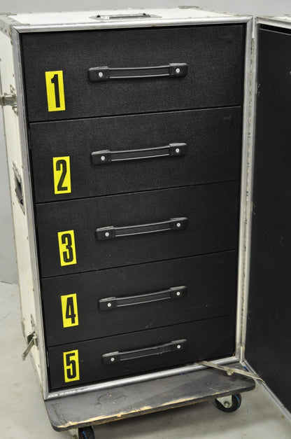 A&J 5 Drawer Road Case AA79-103 Rolling Production Hard Case Storage Trunk