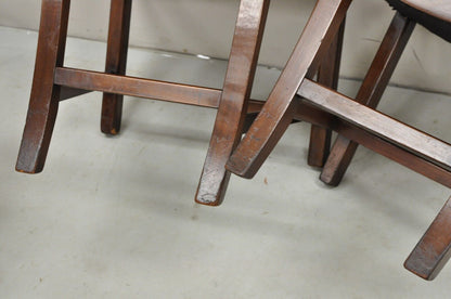 Antique Chippendale Georgian Style Carved Mahogany Dining Side Chairs - Set of 6