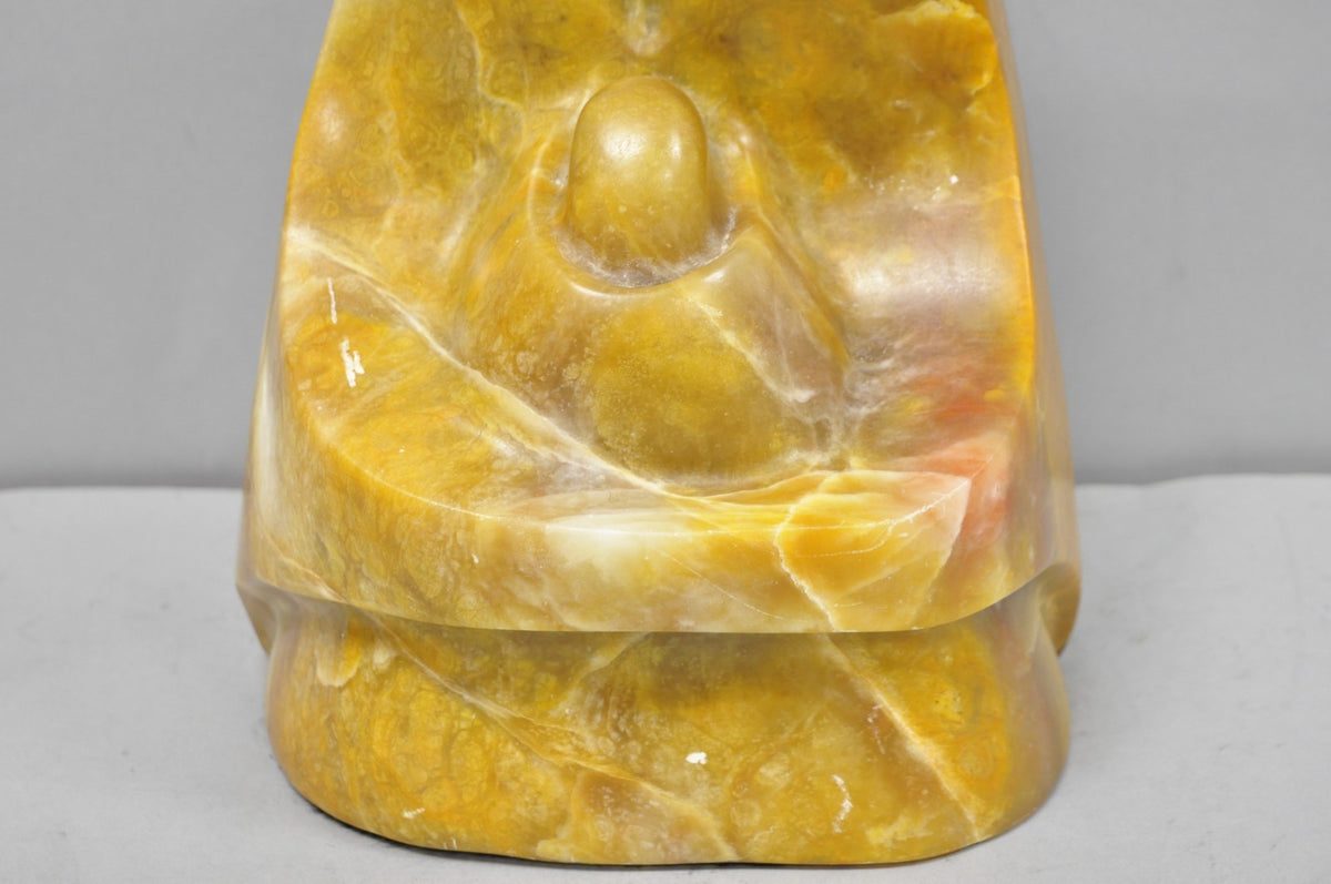 Vintage Seymour Shuren Modern Carved Alabaster Mother & Child Figure Sculpture
