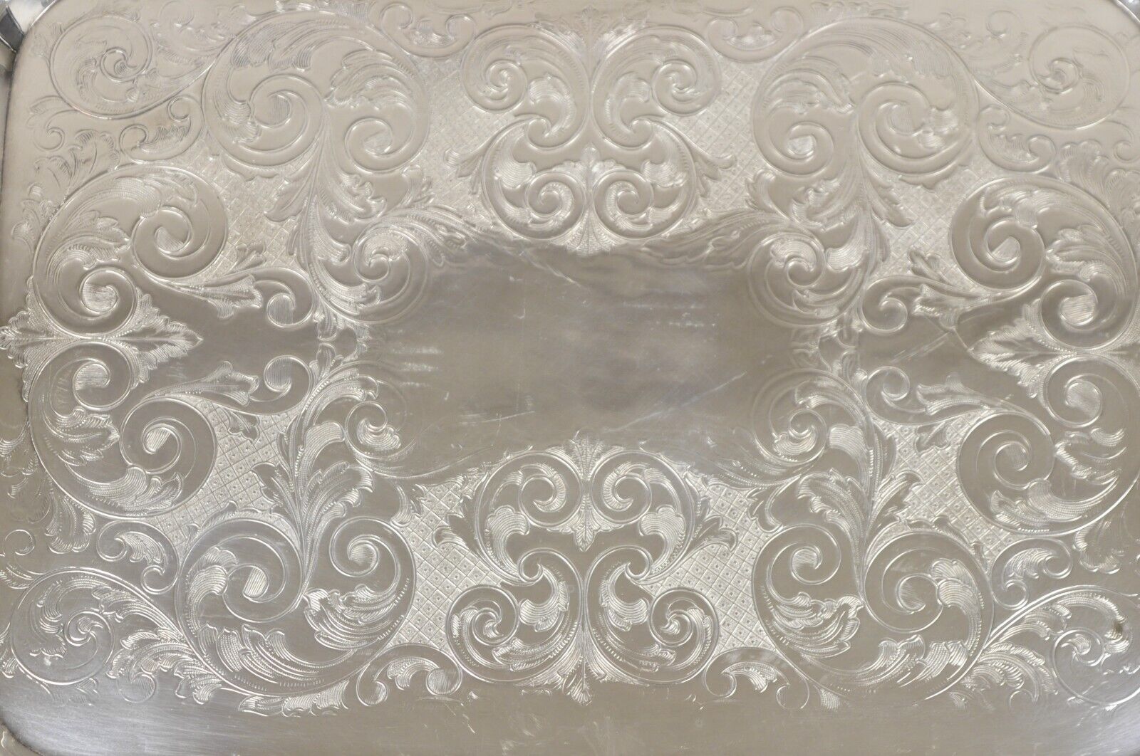 Vintage Marlboro Victorian Style Silver Plated Butlers Serving Platter Tray