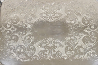 Vintage Marlboro Victorian Style Silver Plated Butlers Serving Platter Tray