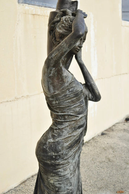 Bronze Figural Large 71" Garden Water Fountain "Dione The Divine Goddess" Statue