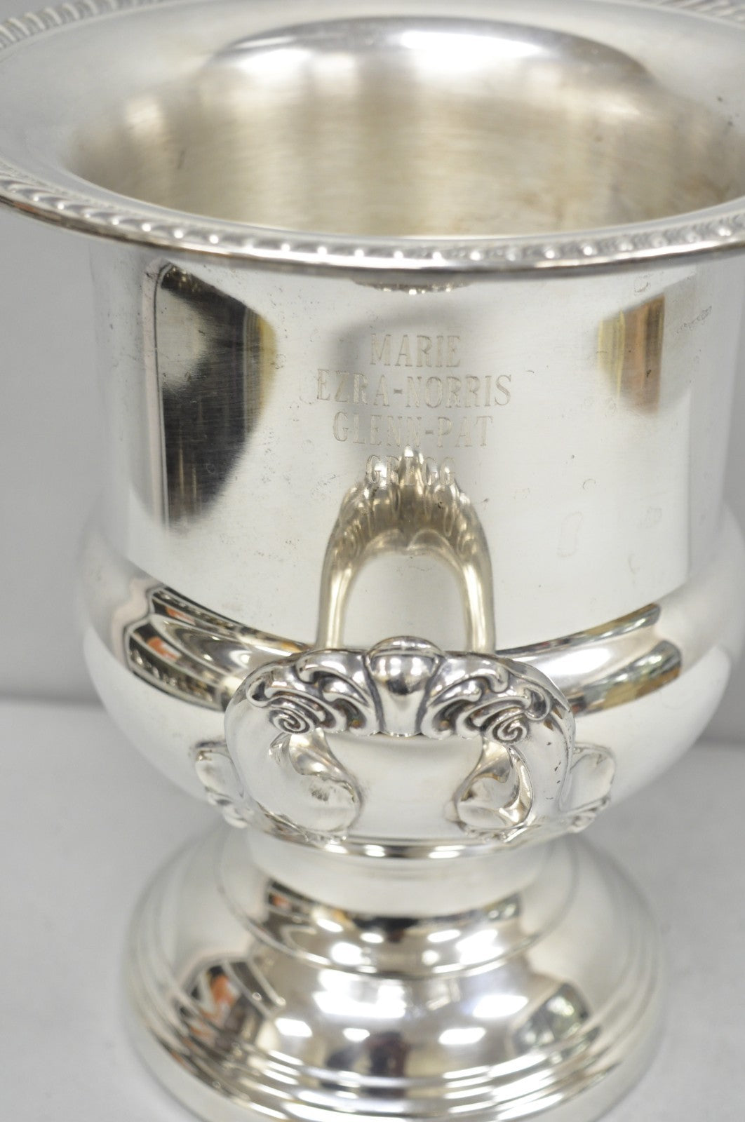Vintage Leonard Silver Plated Trophy Cup Champagne Chiller Ice Bucket Engraved
