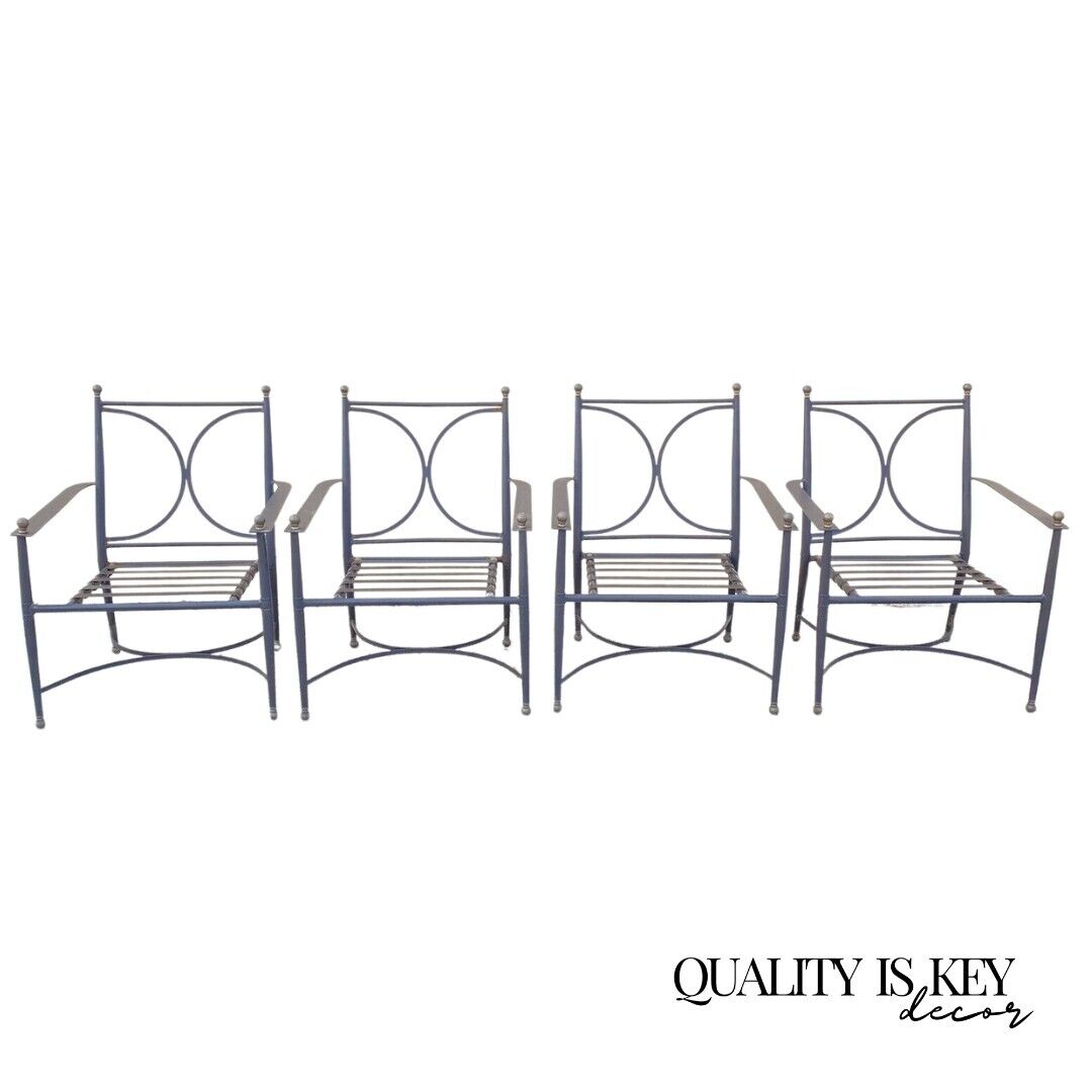 Decorator Aluminum & Steel Metal Ball Finial Outdoor Patio Pool Chair - Set of 4