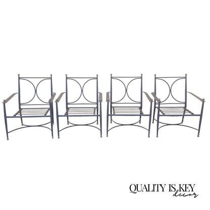 Decorator Aluminum & Steel Metal Ball Finial Outdoor Patio Pool Chair - Set of 4
