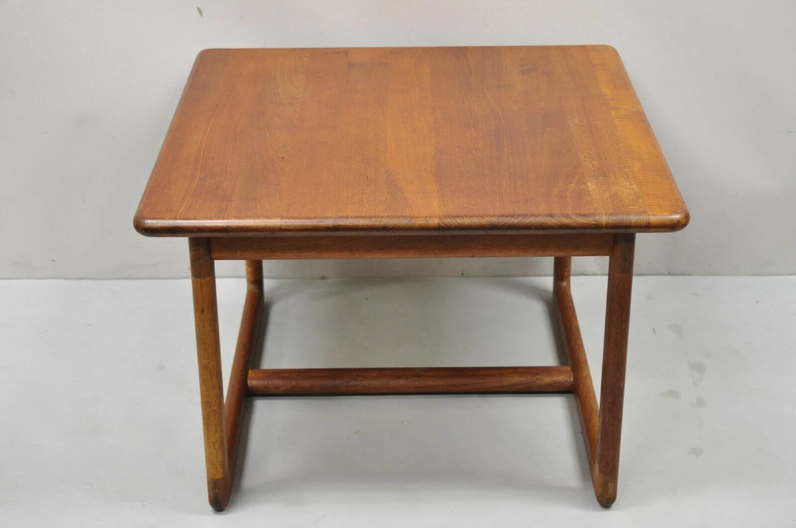 Vintage Mid Century Danish Modern Teak Wood 30" Square Side End Lamp Table