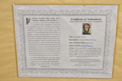 Lincoln in Dalivision Lincoln Vision Salvador Dali Giclee Print Limited 134/300