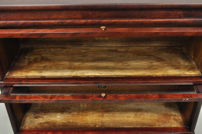 Antique Hale Mahogany 3 Section Stacking Barrister Glass Door Lawyers Bookcase
