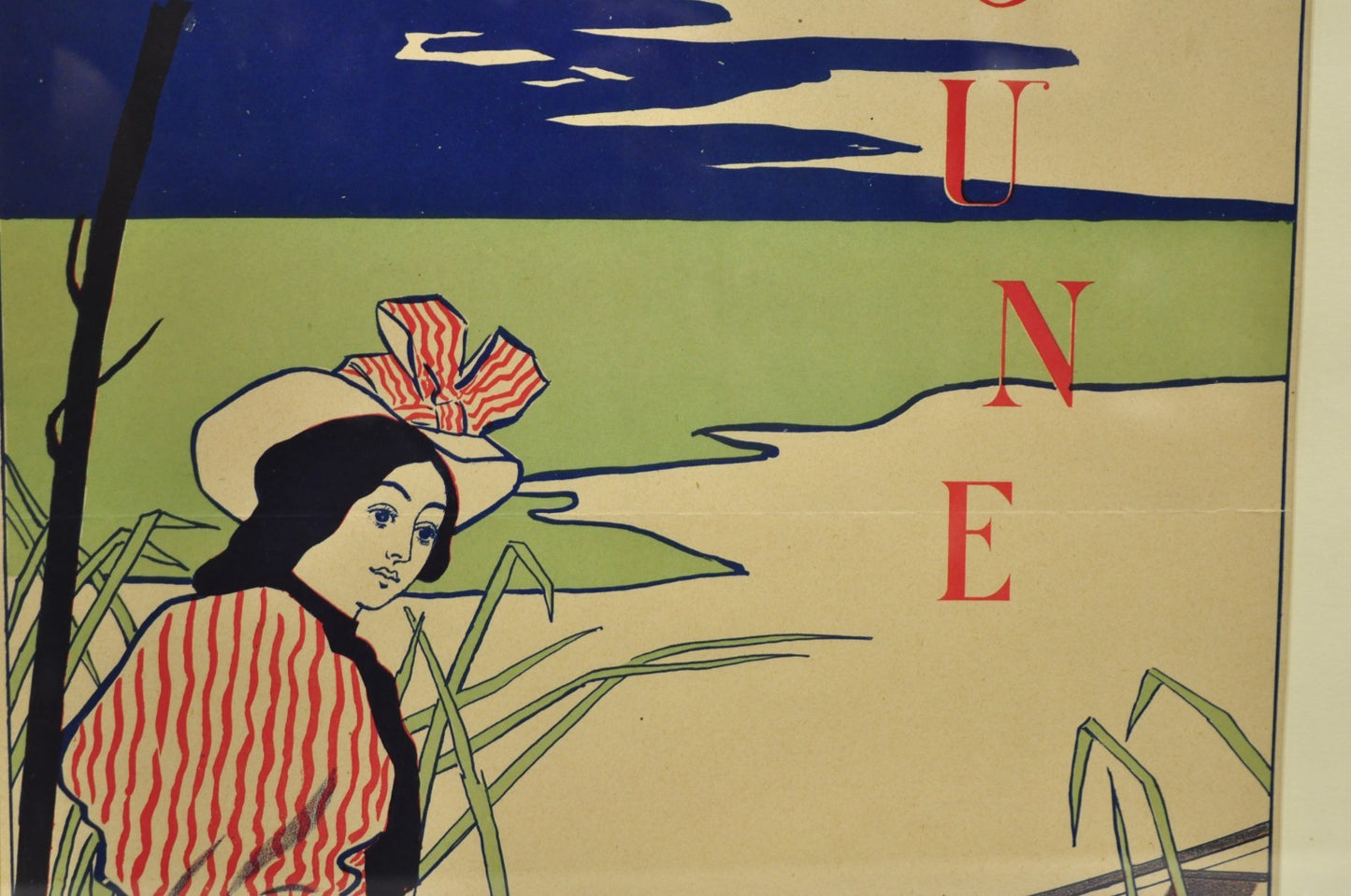 Antique Art Deco Will Carqueville Lippincott's "June" Framed Lithograph Print