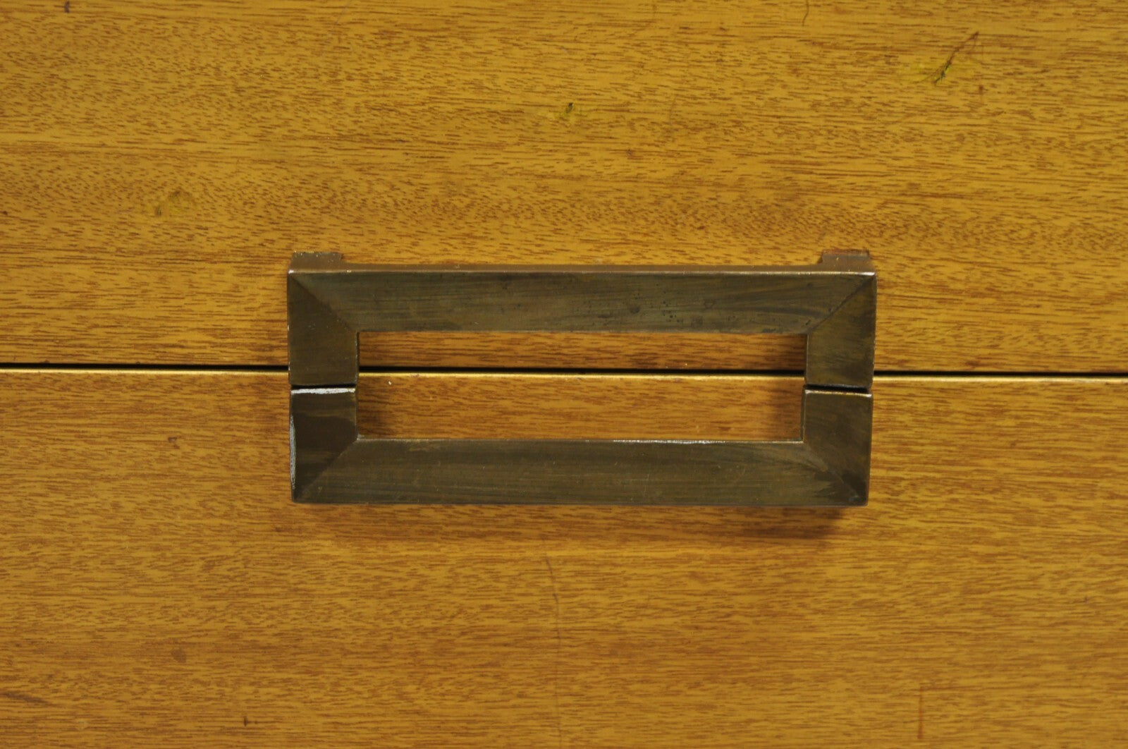 Vintage Mid Century Modern Blonde Mahogany Long Dresser Credenza by Red Lion
