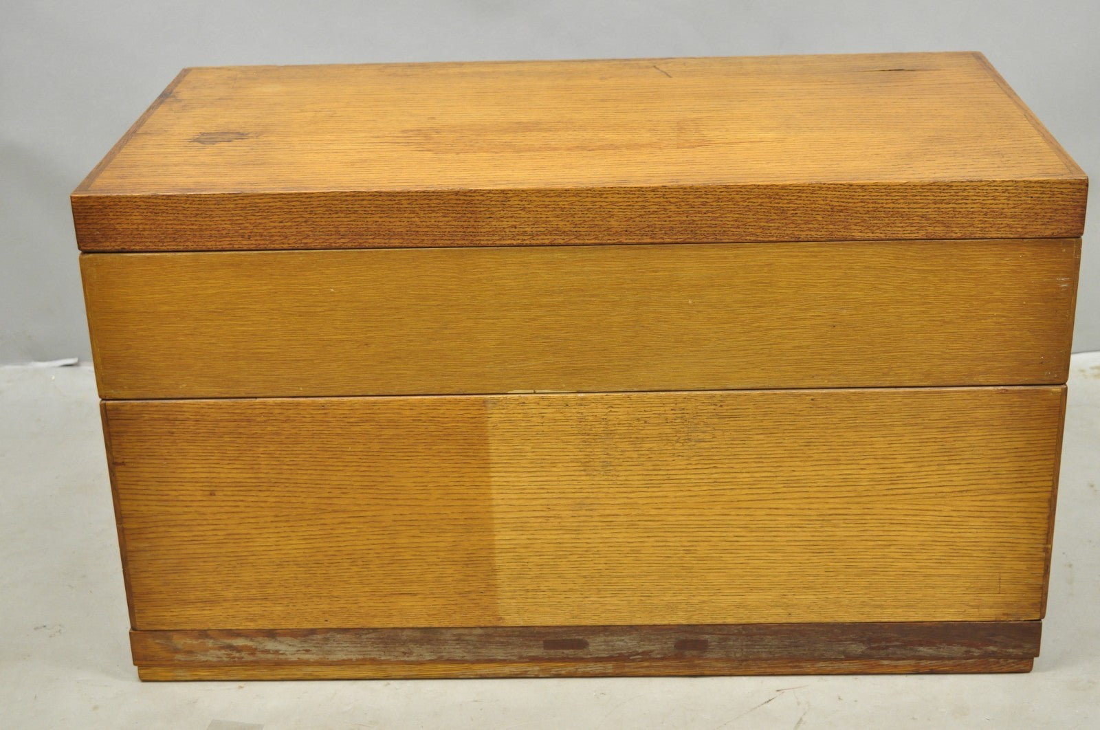 Antique Arts & Crafts Library 15 Drawer Mission Oak Stacking Card File Cabinet