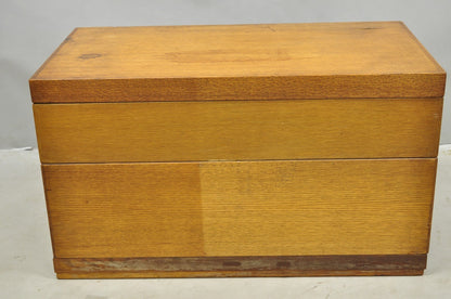 Antique Arts & Crafts Library 15 Drawer Mission Oak Stacking Card File Cabinet