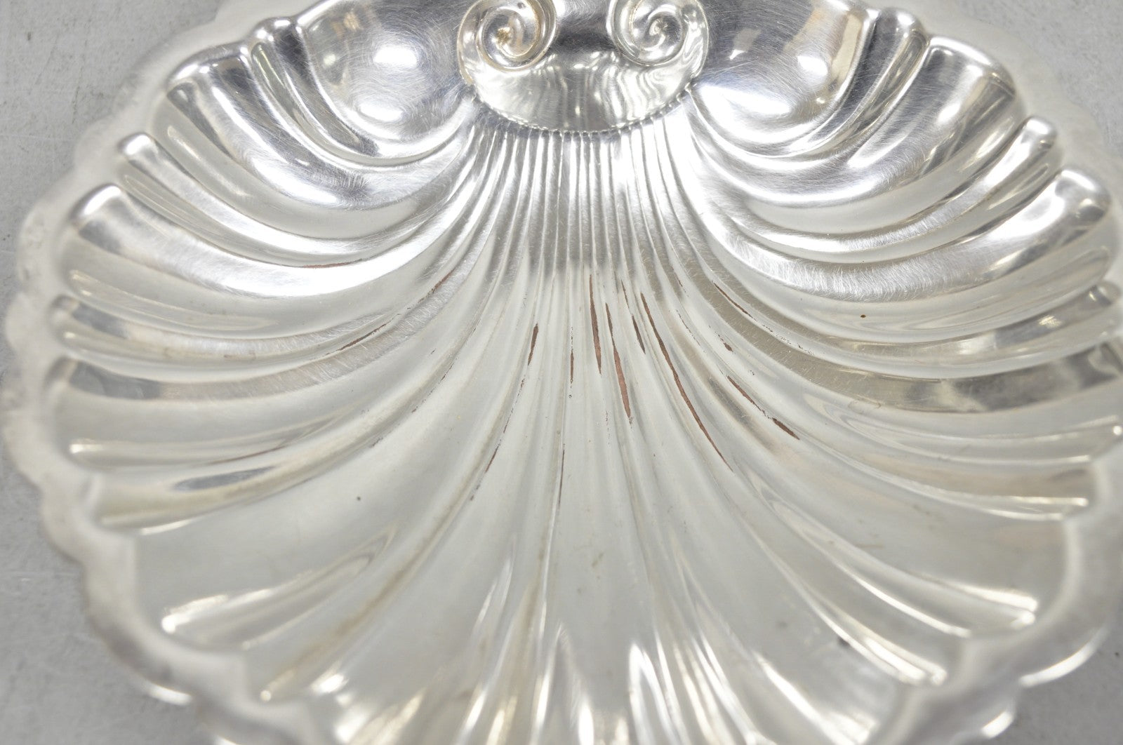 Vintage English Regency Style Silver Plated Small Clam Shell Trinket Dish