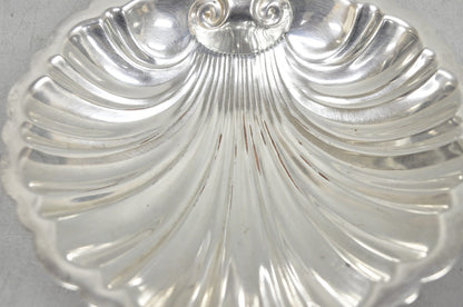 Vintage English Regency Style Silver Plated Small Clam Shell Trinket Dish