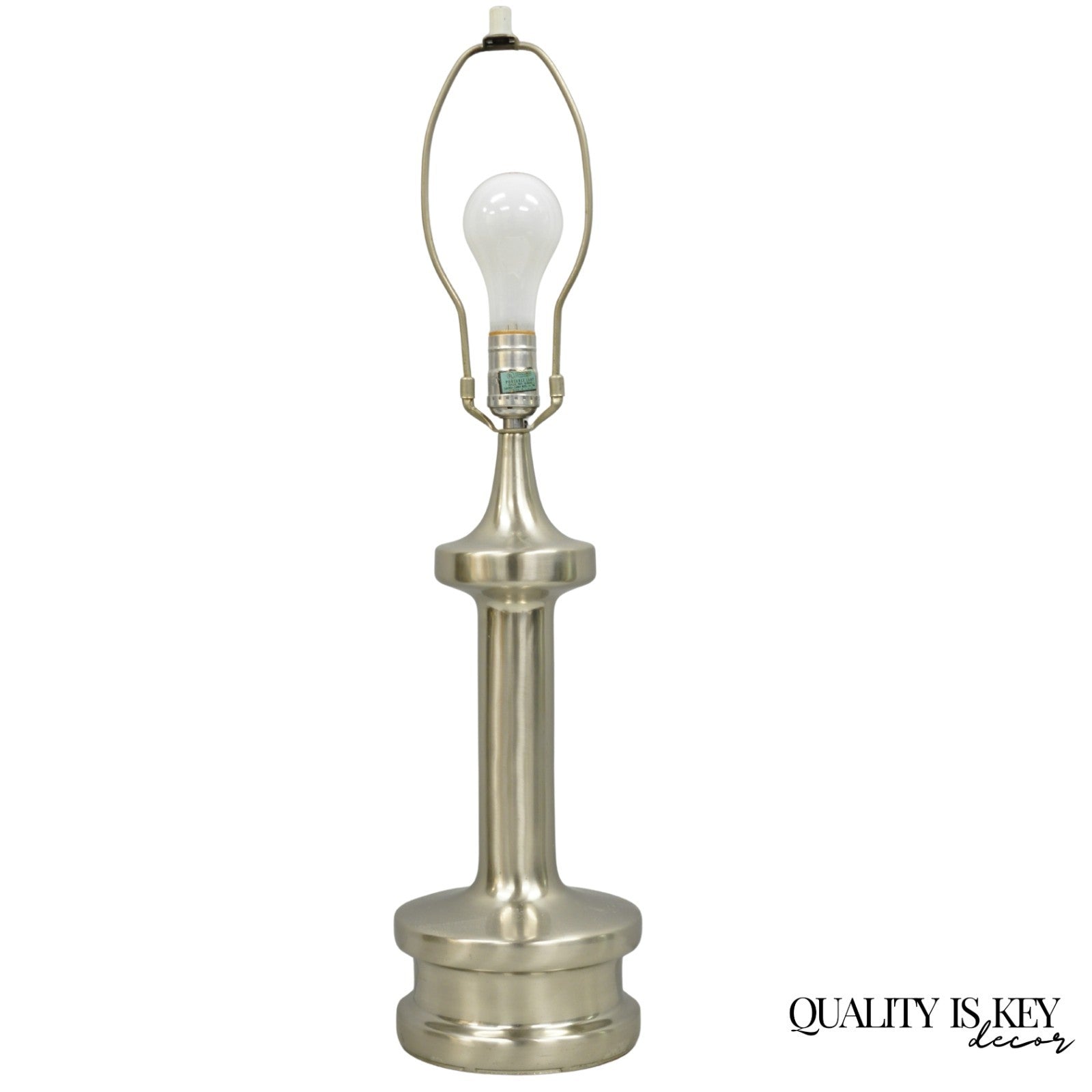 Vintage Mid Century Modern Sculpted Steel Metal "Bishop" Table Lamp by Laurel