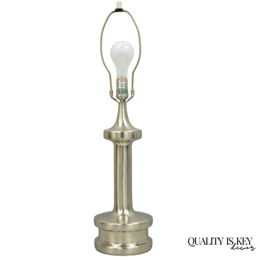 Vintage Mid Century Modern Sculpted Steel Metal "Bishop" Table Lamp by Laurel