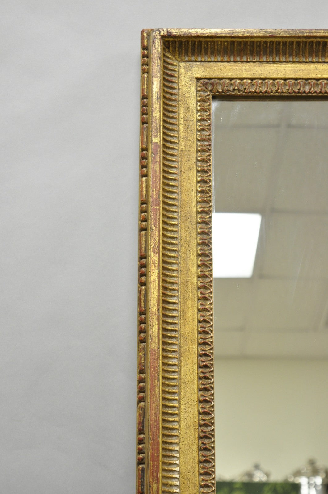 Vintage Italian Hollywood Regency Gold Giltwood Large Rectangular Wall Mirror