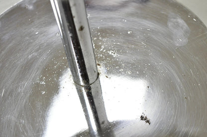 Mid Century Modern Hugh Acton Round Marble Top Chrome Lollipop Drinks Side Table