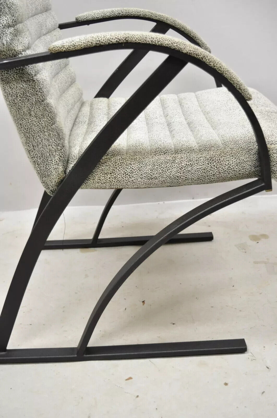 Vintage Mid Century Modern Art Deco Metal Frame Arm Chair by Cal-Style Furniture